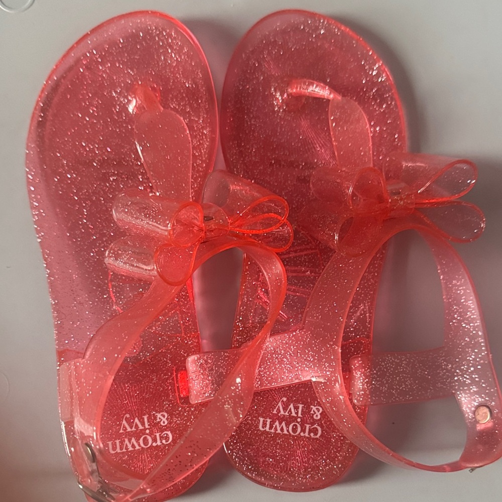 crown & ivy Glittery Pink Kids Sandals